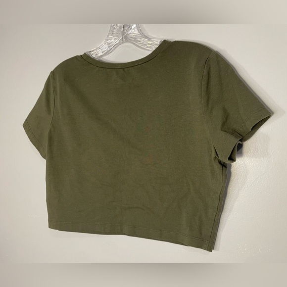 Wild Fable Women's Cropped Tee Size XL Olive Green Short Sleeve EUC Y2K 90s 00s - Picture 9 of 14